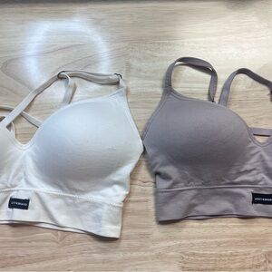Lucky Brand Padded Bralettes in Cream and Taupe